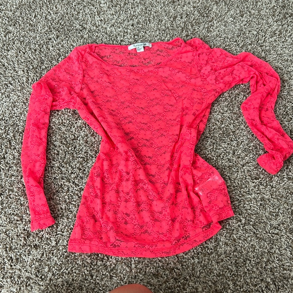 Forever 21 lace long sleeve shirt